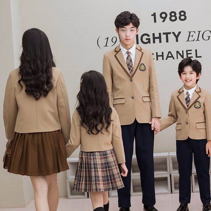 英伦学院风西装校服套装中小学生秋冬新款男女童班服老师幼儿园服