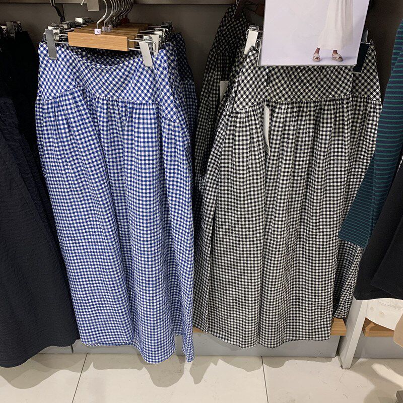 日单女装25春季新款休闲泡泡纱长裙显瘦半身裙a字裙475858/477691