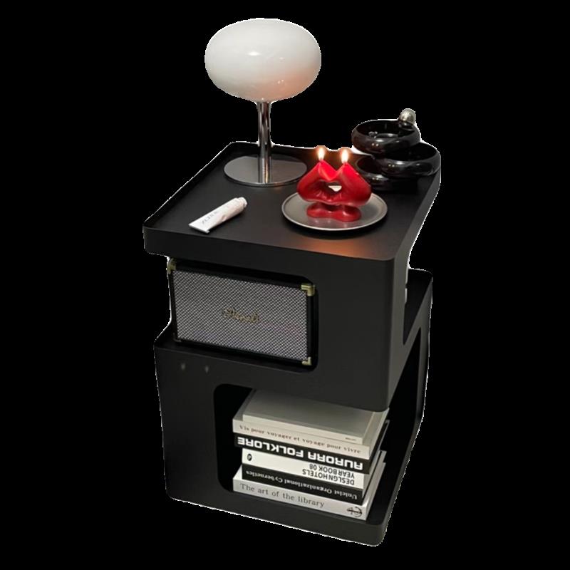 意式轻奢烤漆床头柜简易客厅边几沙发几角几多功能床边柜置物架