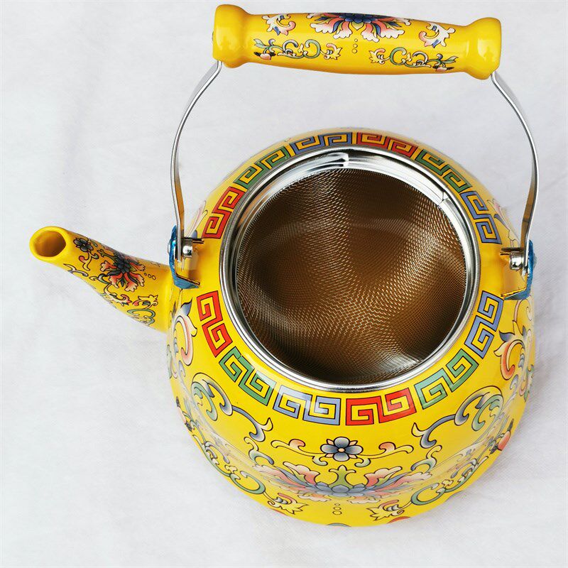 大容量搪瓷梨型壶带滤网煮茶壶咖啡壶家用烧水壶奶茶壶电磁炉通用