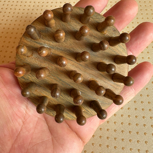 绿檀指环大齿按摩梳头部经络梳脱发便携头皮实木经络梳