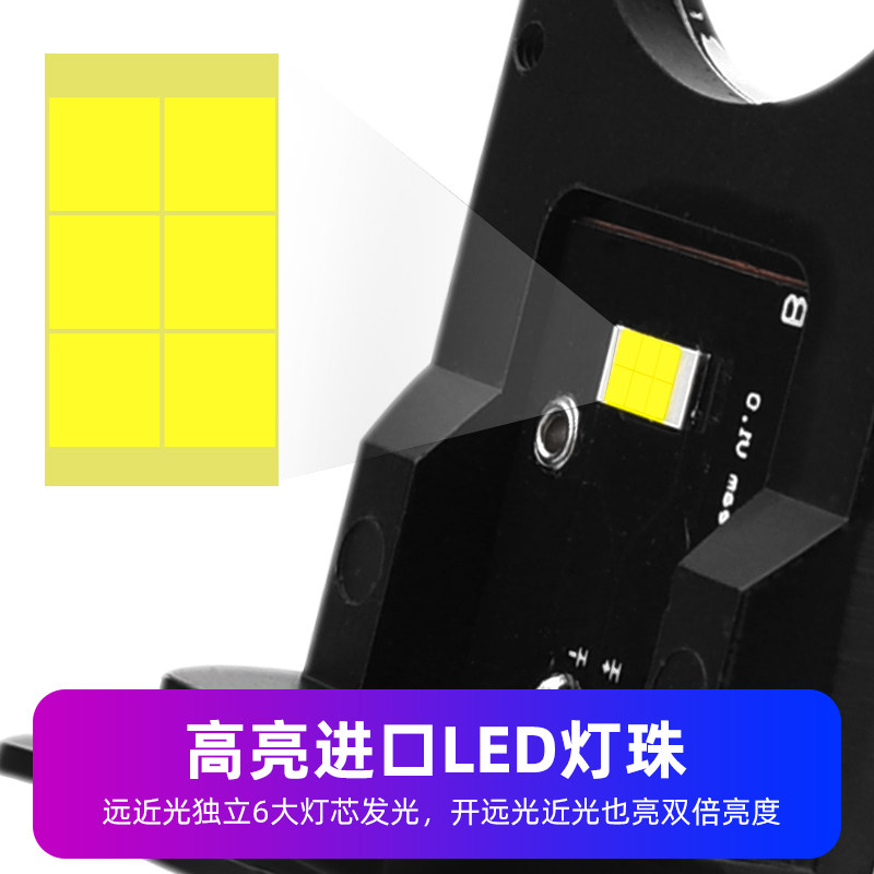 双光H4带激光透镜灯泡汽车led大灯远近一体摩托车12V 24V货车改装