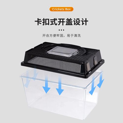 玩酷WACOOL蟋蟀饲养盒透气防逃逸杜比亚蟑螂养殖盒爬宠鸣虫食物