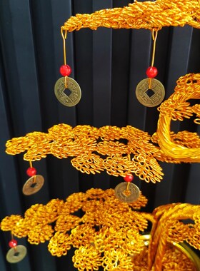 手工艺品摇钱树定制玄关客厅办公室店铺招财摆件