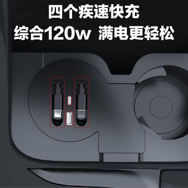 宝马X3/X4/IX中控拓展坞USB接口车载快速充电器车载伸拉线内饰品