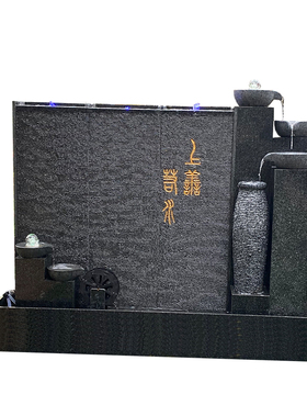 石头水幕墙流水墙屏风室外庭院鱼池背景露台造景假山定制景墙摆件