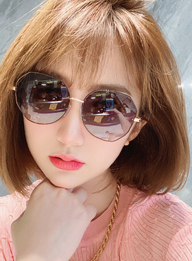2021年新款女士潮防晒太阳镜夏防紫外线开车大脸墨镜海边近视眼镜