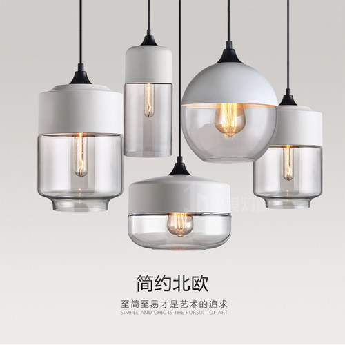 网红现代风格 loft复古吧台 三头餐厅客厅个性创意复古吊灯