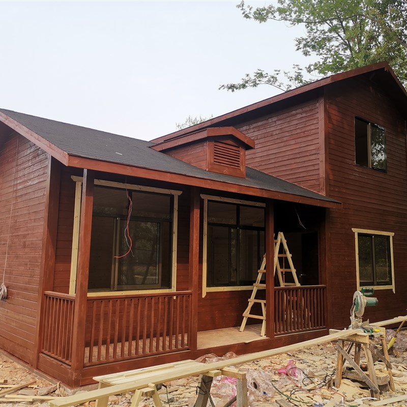 定制新款小木屋户外移动售货亭组装樟子松农家乐木房子防腐木别墅