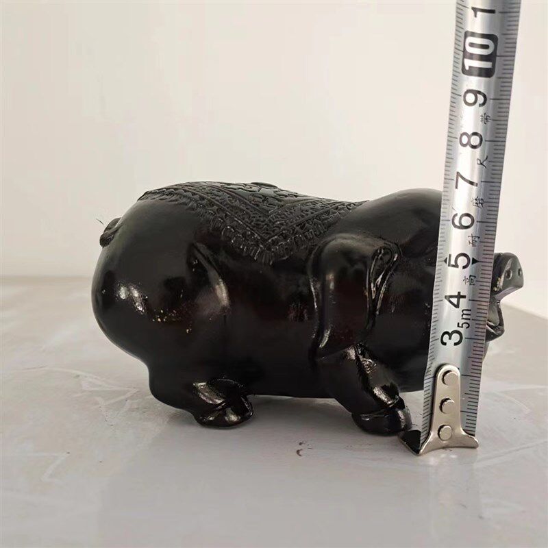 铜黑猪摆件纯铜黑色发财猪一对居家客厅办公室桌面工艺品包邮