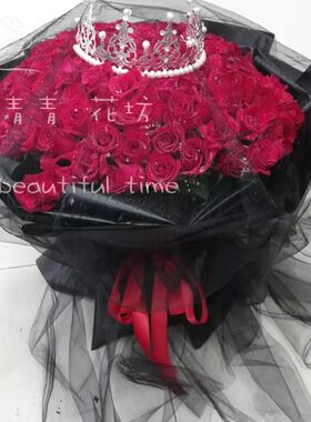 青岛鲜花同城速递99朵红玫瑰李沧市南市北济南威海潍坊烟台送花