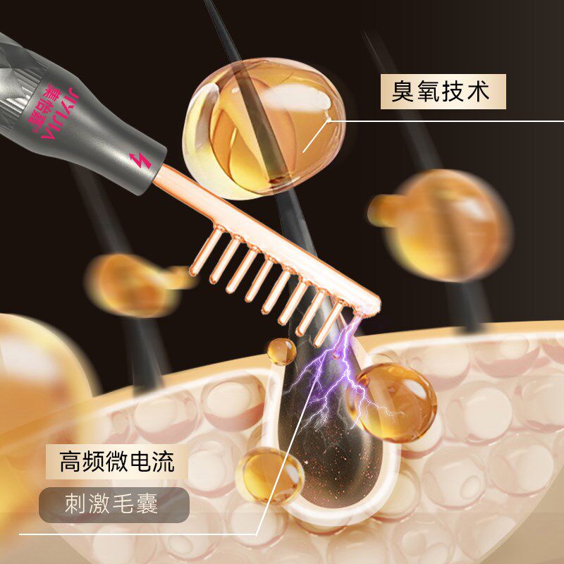 集怡嘉健发仪臭氧梳红光高频微电流梳头皮按摩梳