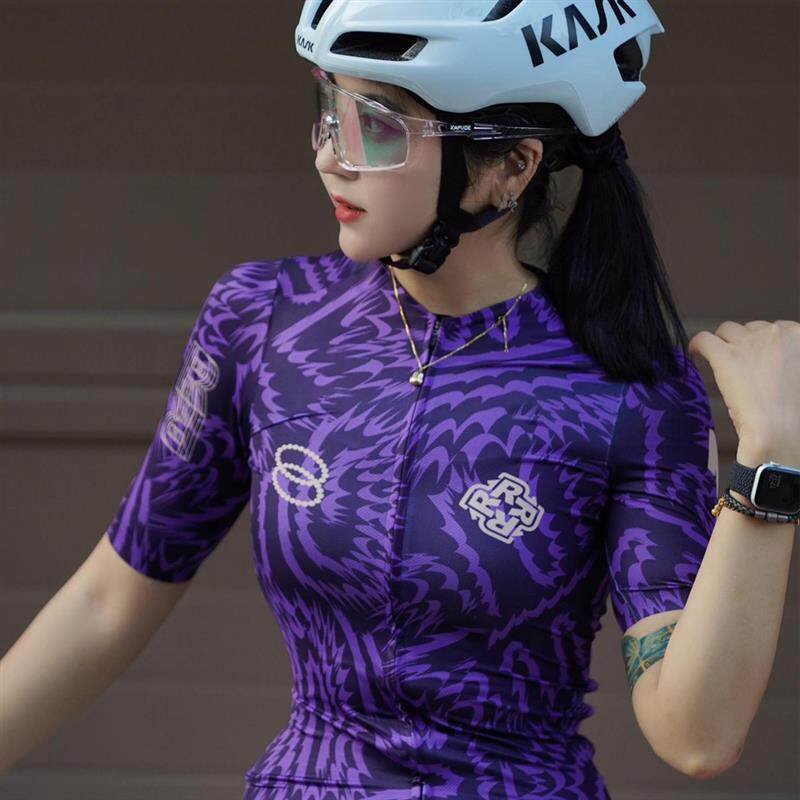 秋冬季加绒长袖骑行服女款公路自行车骑行装备抓绒保暖上衣速干衣