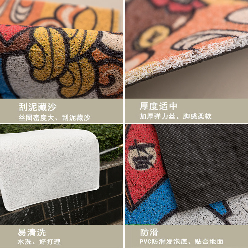 招财猫进门地垫丝圈门垫入户门脚垫防滑门垫卧室厨房客厅入门地垫