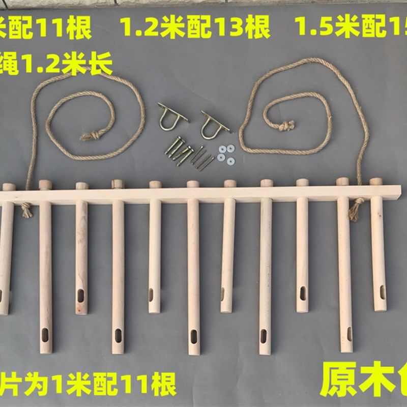 服装店展示架上墙吊顶吊架悬挂实木货架墙上侧挂衣服吊环麻绳吊挂
