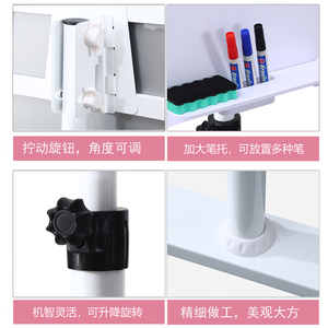 德菲洛圆盘磁性钢化玻璃白板写字板支架式黑板墙贴家用儿童教学贴