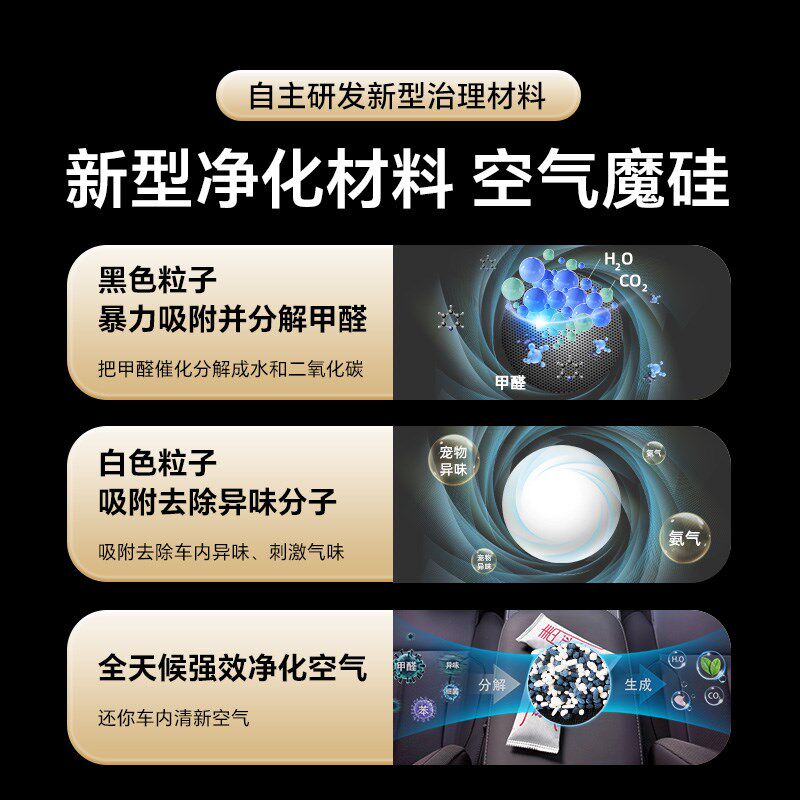 新颐空气魔硅竹炭碳包汽车专用活性炭包车载除甲醛新车内去除异味