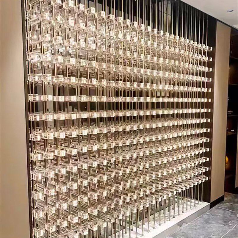 定制 亚克力红酒架有机玻璃酒店不锈钢红酒柜洋酒展示架恒温 常温