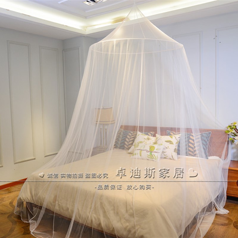 超大号圆顶家用蚊帐高端卧室简易双开门免打孔安装易拆洗吊挂床幔