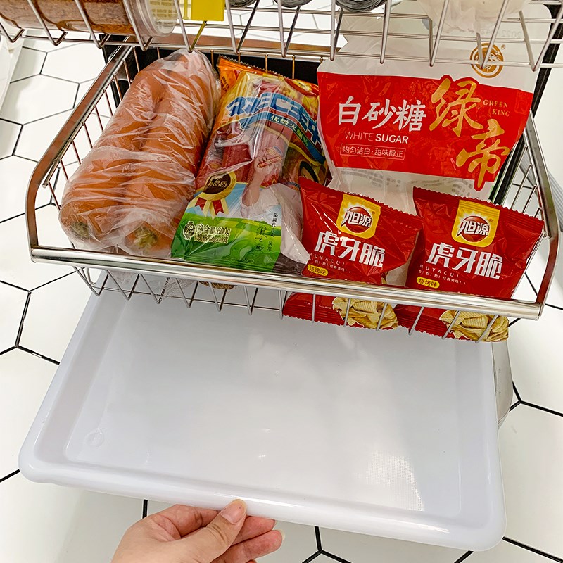厨房蔬菜置物架收纳筐太空铝落地多层菜篮子水果收纳架多功能加厚