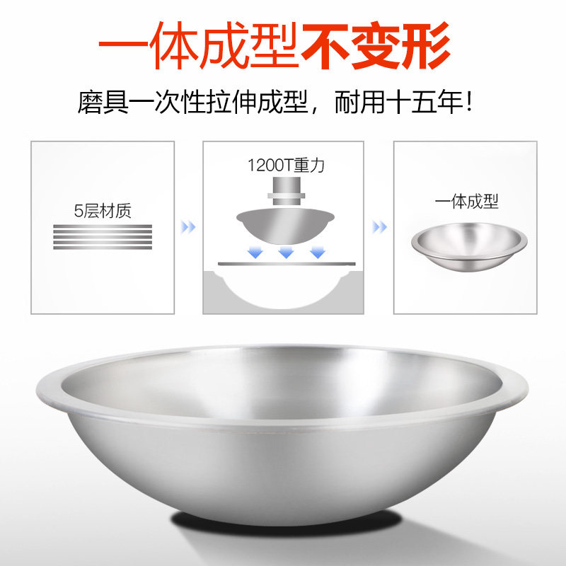 翔浪304不锈钢大锅56-130cm商用加厚双耳炒锅饭店食堂牛羊肉汤锅