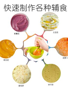 手动宝宝食物研磨碗婴儿水果辅食工具研磨器碾磨碗儿童料理碗餐具