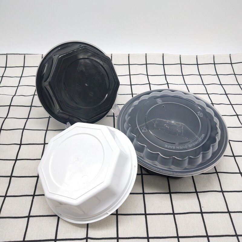一次性餐盒鼎灿八角高盖塑料打包盒加厚透明外卖饭盒快餐便当汤碗