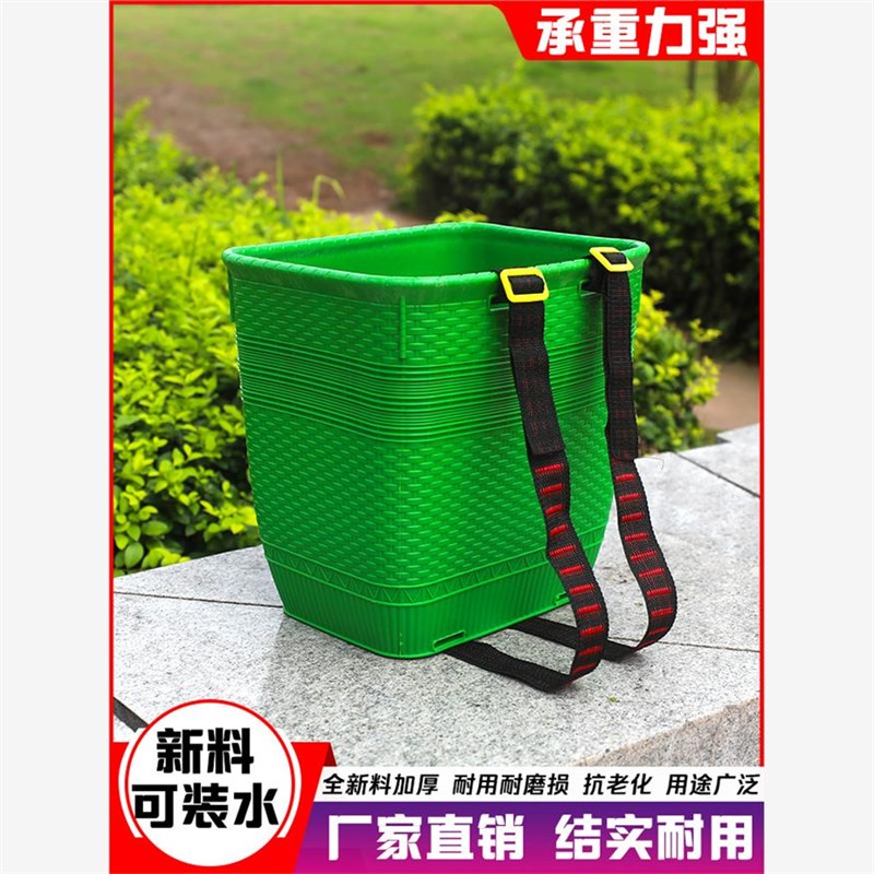 成人胶背篓仿竹编背筐采蘑菇赶集买菜背粮水果背兜塑料背篼不漏水