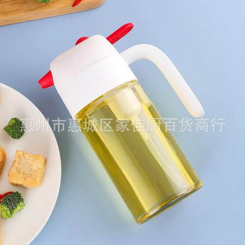定量控油壶玻璃防漏油罐不挂油厨房大容量醋壶喷油家用按压式油瓶