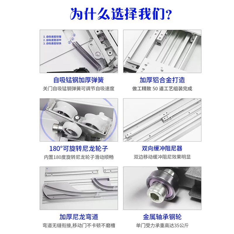 衣柜平移折叠门电视柜平趟巴士门滑轨阻尼缓冲轨道隐形门五金配件
