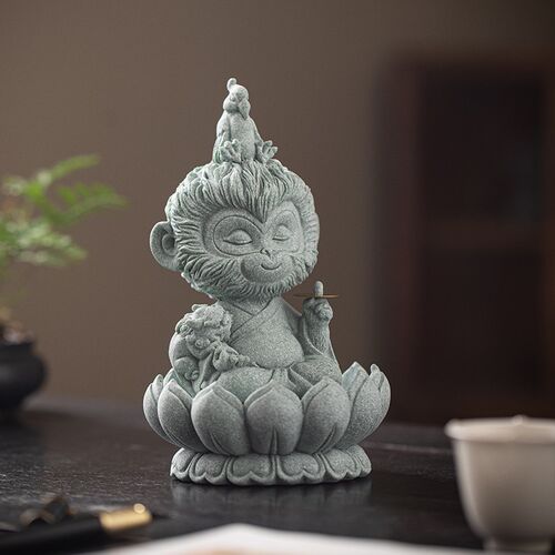 禅意中式青砂文创大圣悟空桌面摆件创意家居客厅鱼缸造景装饰摆设