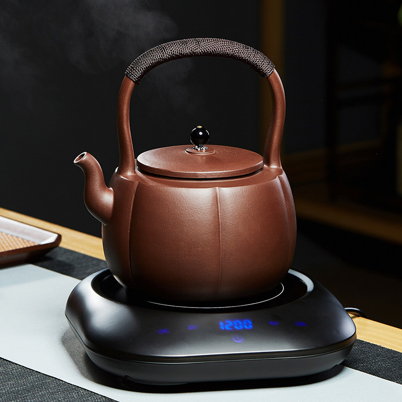 紫砂煮茶壶电陶炉烧水壶提梁壶煮黑茶普洱炭火炉可明火耐高温陶壶