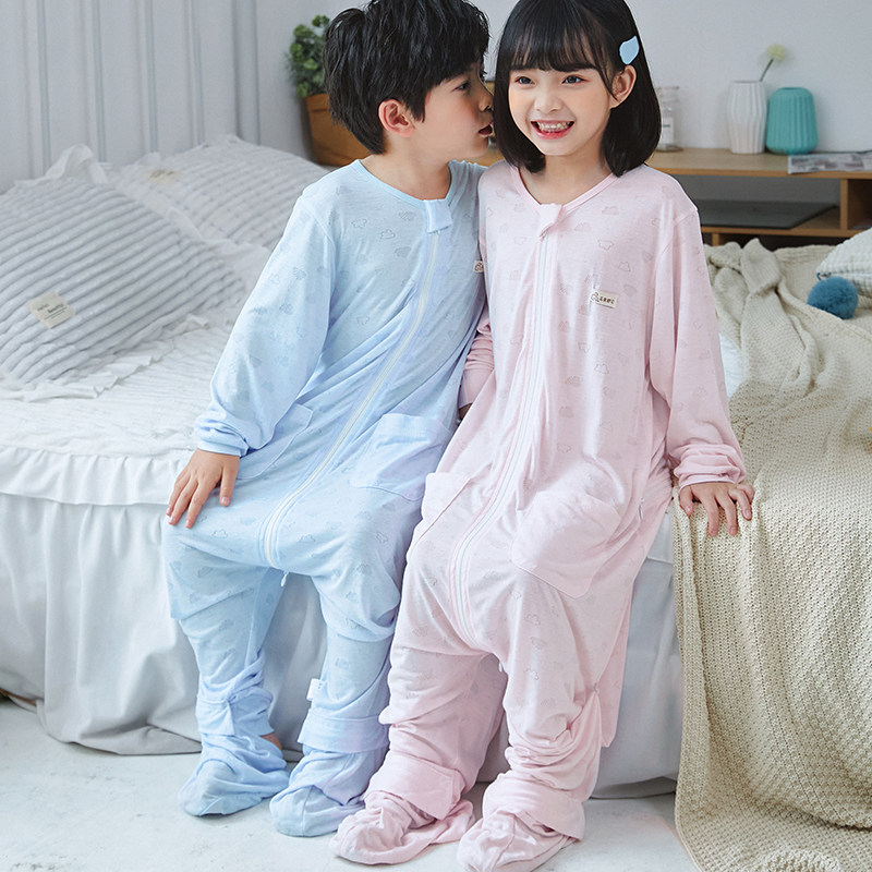 睡袋儿童薄款空调房夏天春夏季婴儿春秋中大童宝宝小孩透气6-10岁