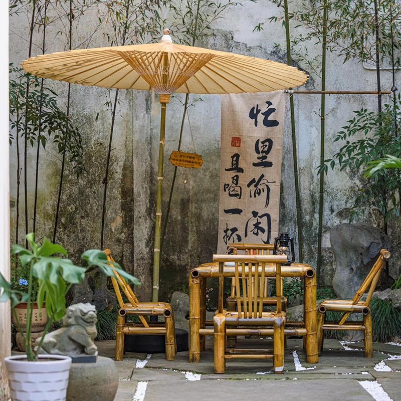 小院复古古风油纸伞布置中式庭院中式禅意遮阳伞装饰网红打卡摆件