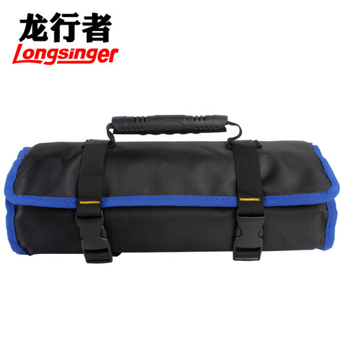 龙行者加厚多功能工具包卷筒式插袋水电工家电维修帆布手提收纳包