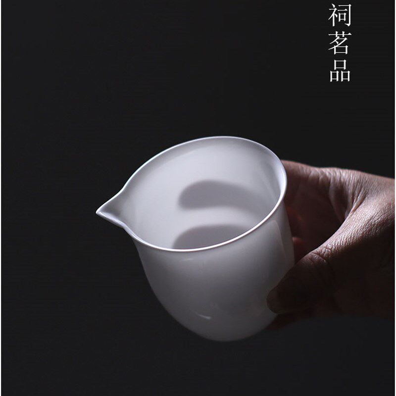 见山阁无求正宗骨瓷超薄公道杯小号纯白简约精致陶瓷分茶器