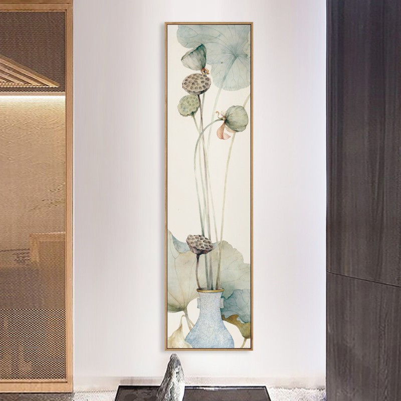 水墨宣言新中式客厅玄关荷花装饰画平安祥和吉祥画中国风禅意挂画