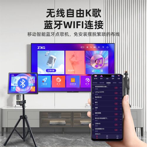 雷石户外家用读谱一体点歌机便携式移动KTV专业K歌语音点唱机