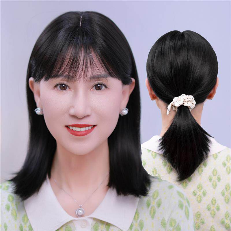 假发妈妈款女长发真发全真人发全头套中老年减龄可扎中长款假发套