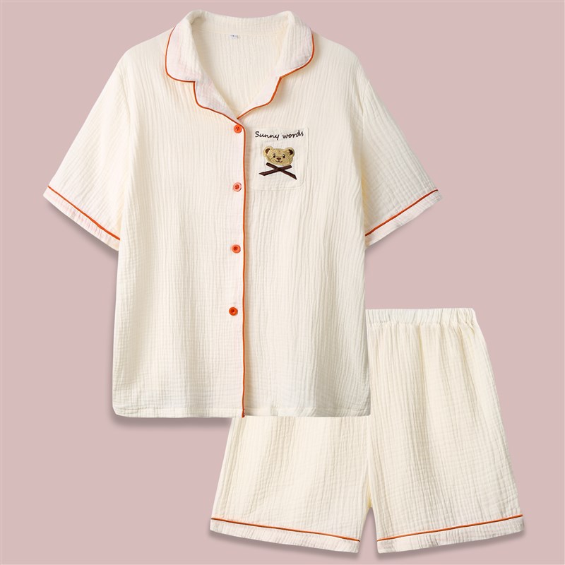 夏季月子服孕妇睡衣产妇哺乳衣6月份棉纱吸汗透气家居服套装大码7
