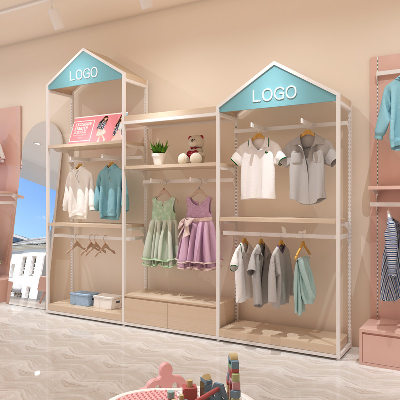 儿童服装店展示架陈列架落地式童装货架母婴店展柜挂衣架陈列道具