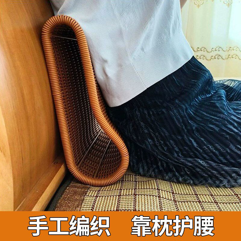 纯手工夏季仿藤编靠枕手臂防麻织透气凉枕头护颈椎专用凉爽助眠