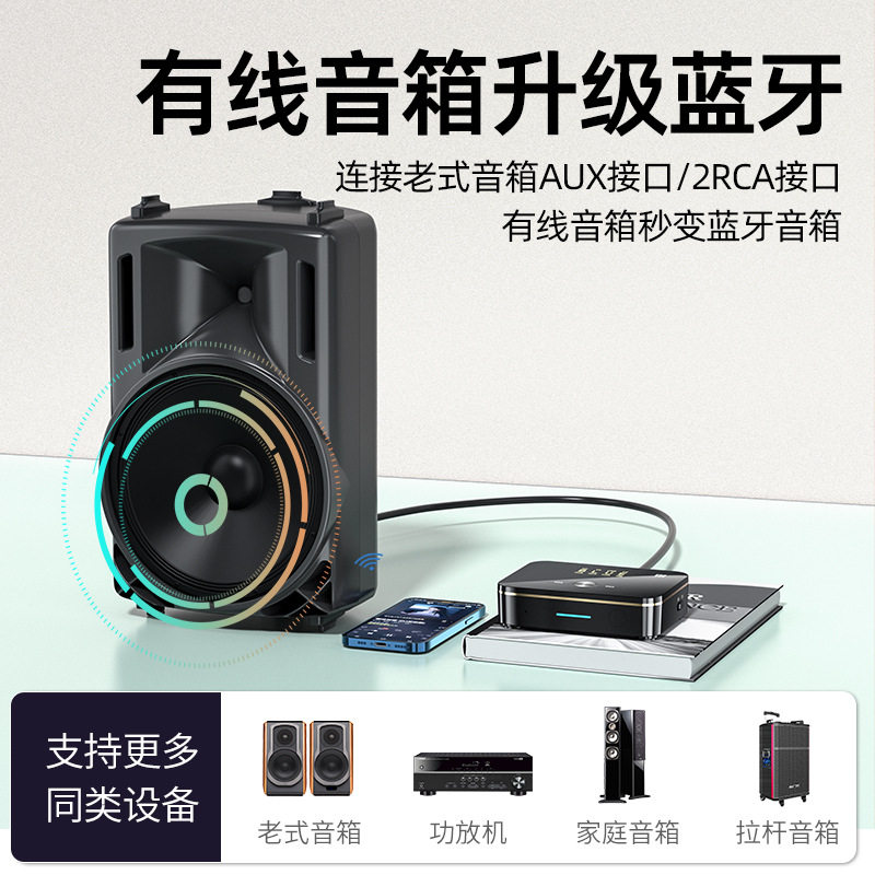 同轴音频线转换器蓝牙无线接收器光纤同轴转换莲花3.5音频适配器