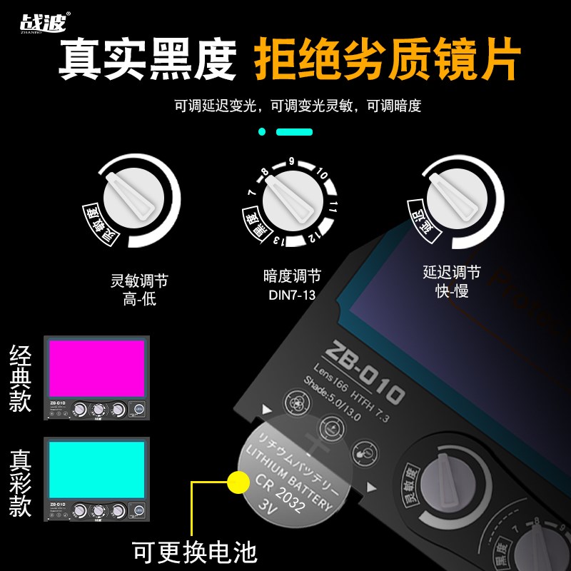 电焊面罩全脸轻便氩弧焊面护罩焊工专用自动变光防护面罩焊帽眼镜