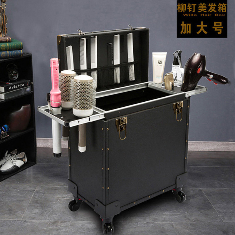 美发工具箱拉杆美发大工箱发型师专用新款复古多功能推剪风筒