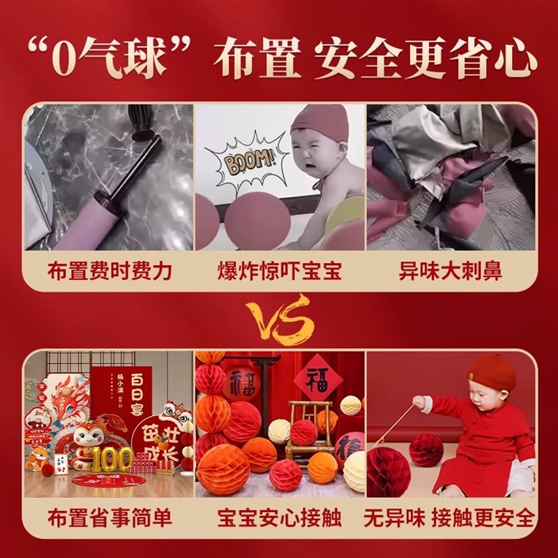 蛇宝宝百天布置仪式百日宴满月30生日场景布置氛围装饰kt板背景墙