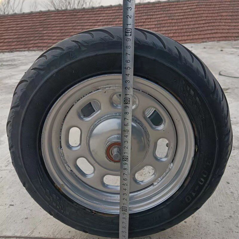 推车轮子轮胎带轴套装旧摩托车胎改工地手推车马车轮重型充气轮子