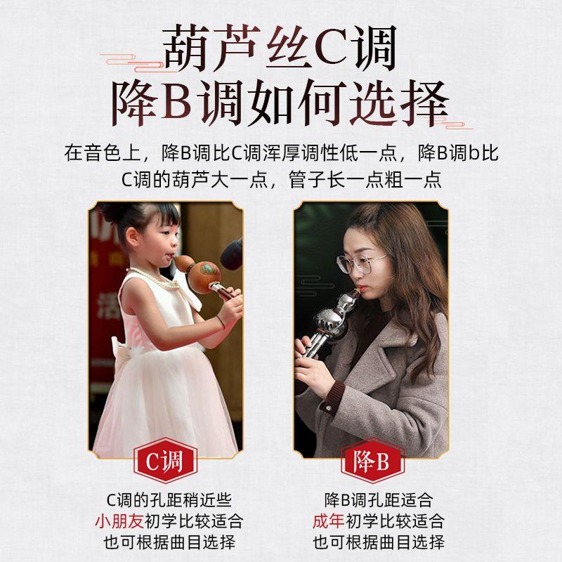 防摔葫芦丝镀铜镀银乐器C调降B调专业初学者儿童胡芦丝小学生专用
