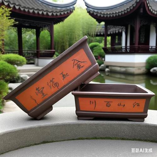 特大号紫砂盆陶瓷花盆长方长条马槽树桩盆景盆庭院阳台厂家特价盆