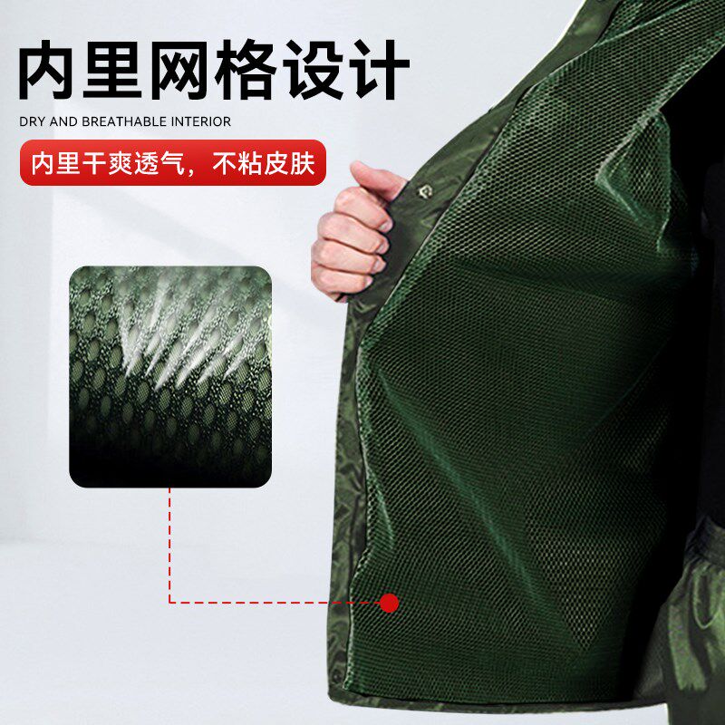 新式橄榄绿分体雨衣雨裤正品制式雨衣套装军绿户外徒步防汛救援男